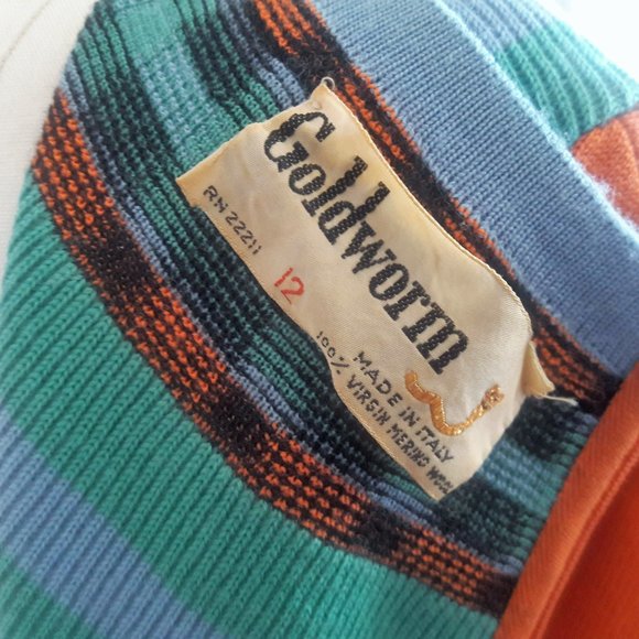 RARE Vintage 1960s-1970s Women's Egyptian Revival Merino Wool Dress by Goldworm - Picture 9 of 9